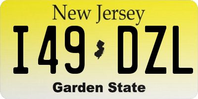 NJ license plate I49DZL