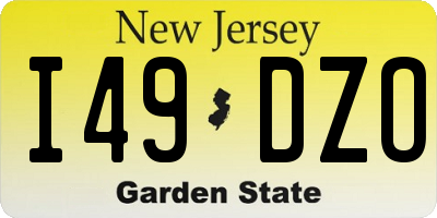 NJ license plate I49DZO
