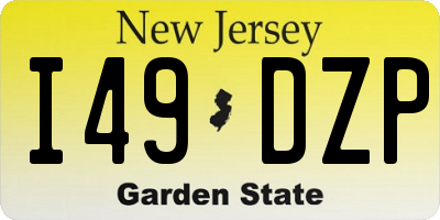 NJ license plate I49DZP