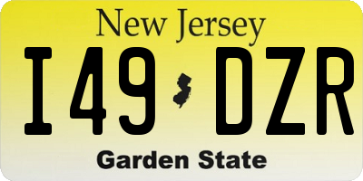 NJ license plate I49DZR
