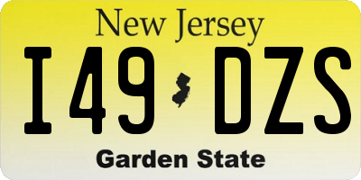 NJ license plate I49DZS