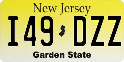 NJ license plate I49DZZ