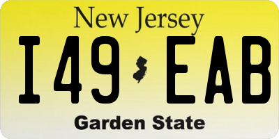 NJ license plate I49EAB