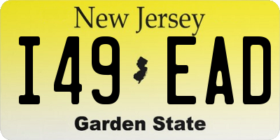 NJ license plate I49EAD
