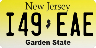 NJ license plate I49EAE