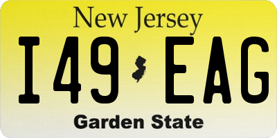NJ license plate I49EAG