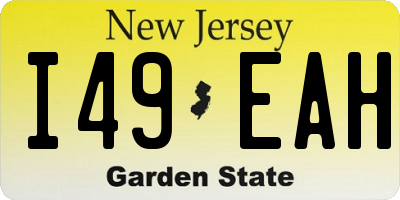 NJ license plate I49EAH