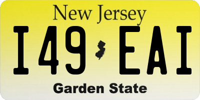 NJ license plate I49EAI