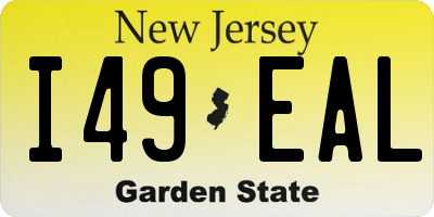 NJ license plate I49EAL