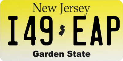 NJ license plate I49EAP