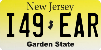 NJ license plate I49EAR