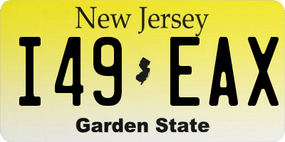 NJ license plate I49EAX