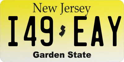 NJ license plate I49EAY