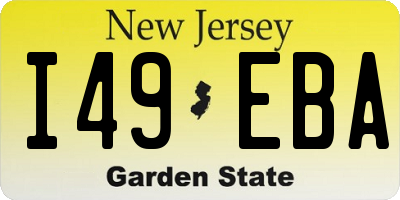 NJ license plate I49EBA