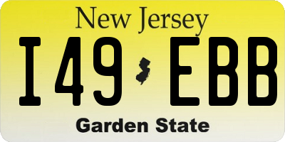 NJ license plate I49EBB