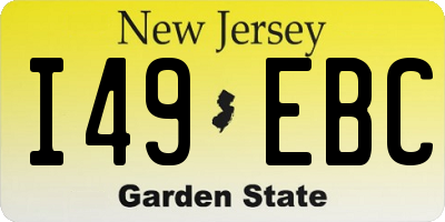 NJ license plate I49EBC