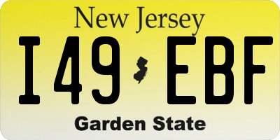 NJ license plate I49EBF