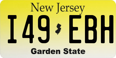 NJ license plate I49EBH