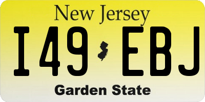 NJ license plate I49EBJ
