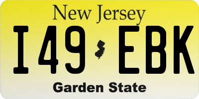 NJ license plate I49EBK