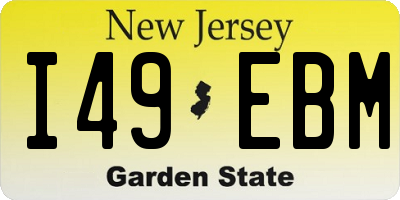 NJ license plate I49EBM