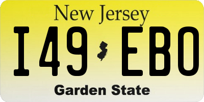 NJ license plate I49EBO