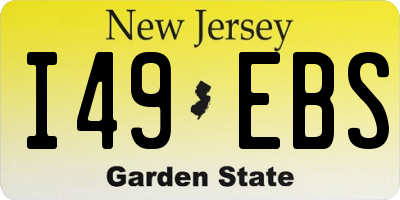 NJ license plate I49EBS