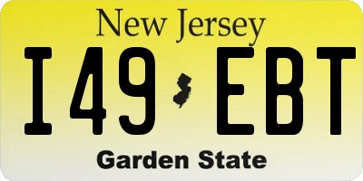 NJ license plate I49EBT