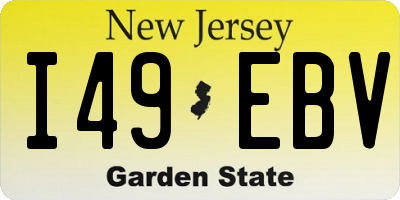 NJ license plate I49EBV