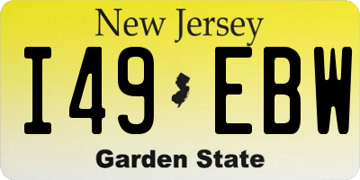 NJ license plate I49EBW
