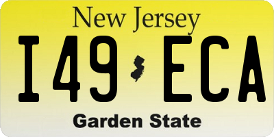NJ license plate I49ECA