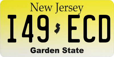 NJ license plate I49ECD