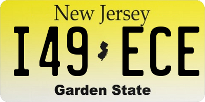 NJ license plate I49ECE