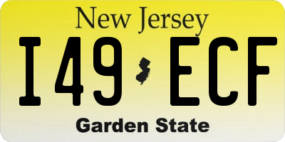 NJ license plate I49ECF