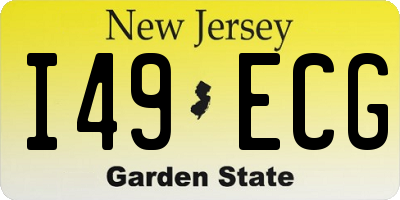 NJ license plate I49ECG