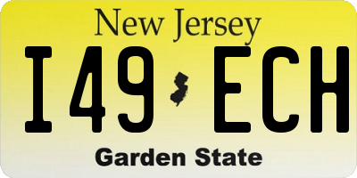 NJ license plate I49ECH