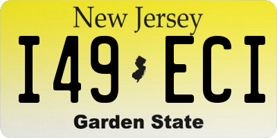 NJ license plate I49ECI