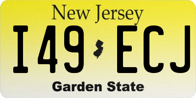 NJ license plate I49ECJ