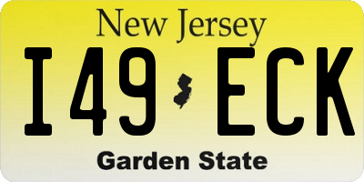 NJ license plate I49ECK