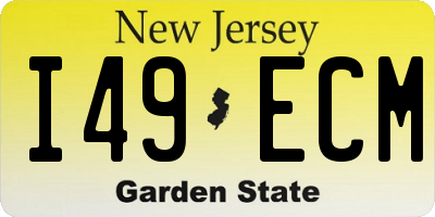 NJ license plate I49ECM