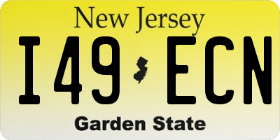 NJ license plate I49ECN
