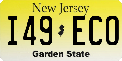 NJ license plate I49ECO