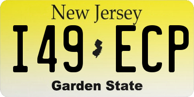 NJ license plate I49ECP