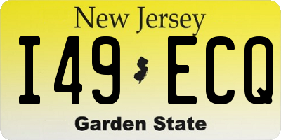 NJ license plate I49ECQ