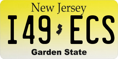 NJ license plate I49ECS