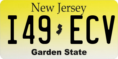NJ license plate I49ECV