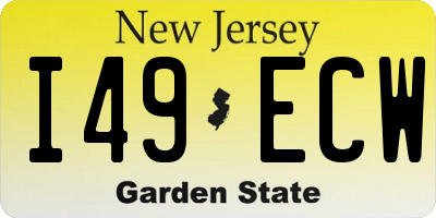 NJ license plate I49ECW