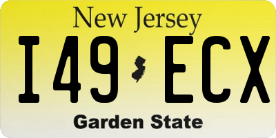 NJ license plate I49ECX