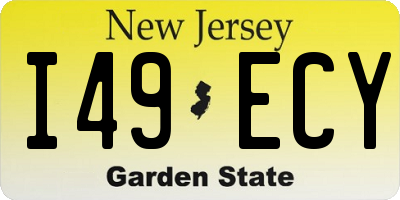 NJ license plate I49ECY