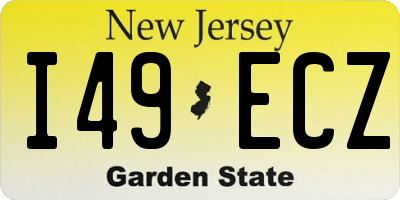 NJ license plate I49ECZ